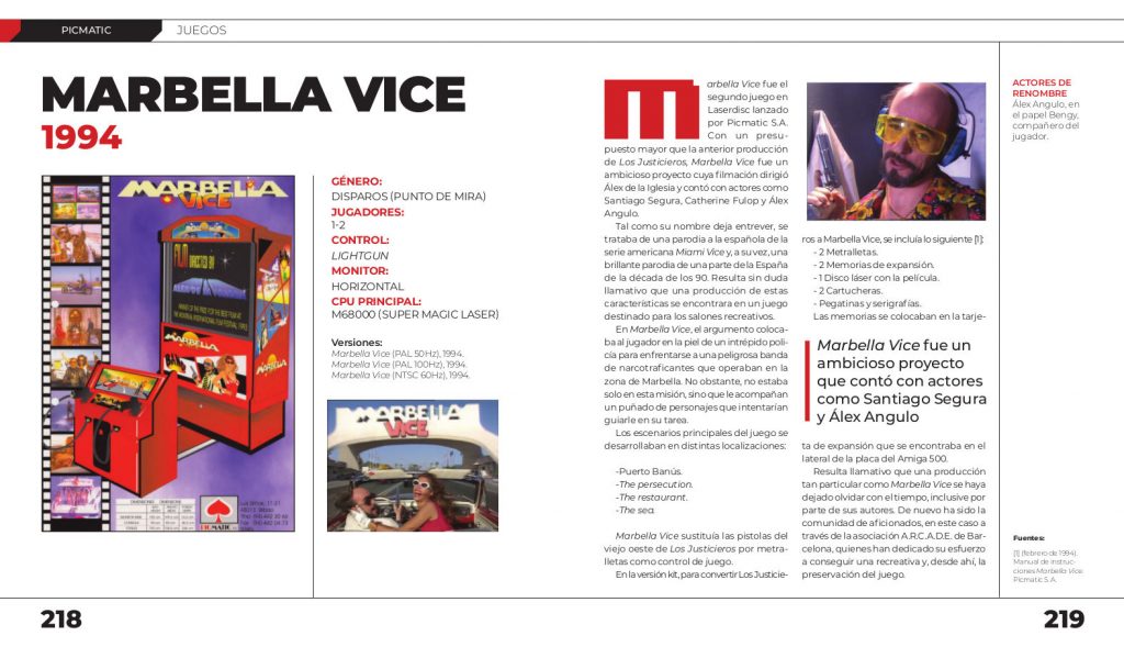 página de ejemplo del libro recreativas. marbella vice, picmatic